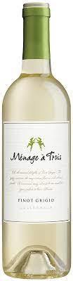 Begins with lots of fresh, zesty, citrus and tropical fruit aromas. Menage A Trois Pinot Grigio 750ml Bremers Wine And Liquor