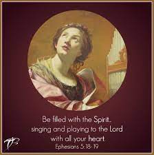 Although cecilia is one of the most famous of the roman martyrs, the familiar stories about her are apparently not founded on authentic material. St Cecilia Pray For Us Be Filled With The Spirit Singing And Playing To The Lord With All Your Heart Ephesians 5 Angels Bible St Cecelia Catholic Faith