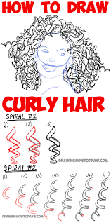 How To Draw Curly Hair Drawing Spiral Curls Tutorial How To Draw Step By Step Drawing Tutorials How To Draw Hair Curly Hair Styles Curly Hair Drawing