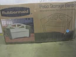 Check spelling or type a new query. Rubbermaid 32 Gal Resin Patio Storage Bench Mn Home Outlet Auctions 27 K Bid
