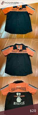 Youth Harley Davidson Button Front Shirt In 2020 Denim Top Harley Davidson Shirt Clothes Design
