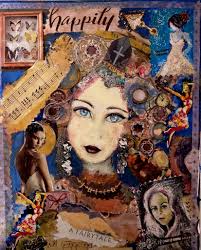 Artistic Collage with Acrylics and Magazine Clippings