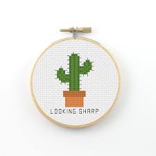 And this cross stitch tutorial will explain how you can make a simple cross stitch, fractional stitches and double stitches. Looking Sharp Cross Stitch Pattern Catcus Pattern By Ringcat Nahmuster Moderne Kreuzstichmuster Kreuzstichmuster