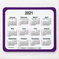 2021 Purple 52 Weeks Calendar By Janz Mouse Pad Zazzle Com In 2020 Custom Calendar Calendar Custom Mouse Pads