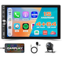 [4+64G] Hikity Android 15 Double Din Car Stereo 7'' In-Cell Touch Screen  Car Radio Wireless Carplay Android Auto 5G WiFi/GPS/Bluetooth EQ/FM Radio  ...