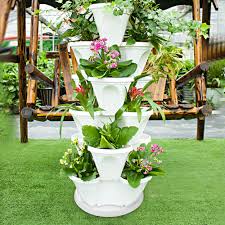 Another idea that we come across regularly is vertical planting. Vertical Garden Planters Self Watering Tower Ideal Home Decoration 6 Layer 3 Dimensional Plastic Flower Pot Beige Cwtt Stackable Strawberry And Herb Stand With Wheels Gardening Patio Lawn Garden Biquinismaranata Com Br