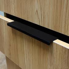 Modern Simple Cabinet Door Edge Handle Wardrobe Drawer Pulls Black Hidden Furniture Handles Zinc A Black Kitchen Handles Kitchen Drawer Pulls Furniture Handles
