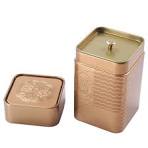 High Quality Embossed Square Airtight Metal Tea Tins with Double Lids