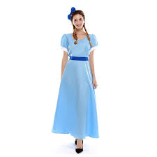 Peter Pan Wendy Darling Princess Blue Long Dress Cosplay Costume Adults Kids Fancy Dress Costumes Unique Toddler Halloween Costumes Peter Pan Costumes