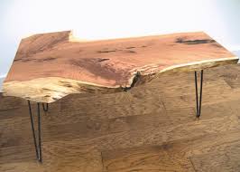 Live Edge Cedar Coffee Table On Raw Steel Hairpin Legs Mother Nature Dictates The Actual Piece Cedar Table Steel Hairpin Legs Coffee Table