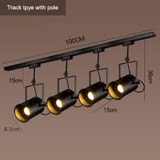 Black Iron Rotated Ceiling Lamp Industrial Clothing Track Light Retro Rail Potlights Store Shop Commer Vintage Ceiling Lights Ceiling Lamp Cheap Ceiling Lights