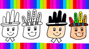 How to draw pumpkin pilgrim easy step by step channel for kids learn colors teach drawing and coloring pages thanks for visit! Native American Indian Pilgrim Thanksgiving Handprint Painting Drawing Kids Coloring Crafts How To Youtube