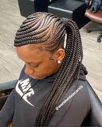 Pin By Emmanuelle Bandoki On Coiffure Braided Ponytail Hairstyles Braids For Black Hair Hair Styles