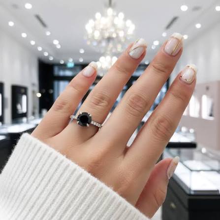 Unique Round Cut Black Diamond Option Engagement Ring – Black Diamonds New York