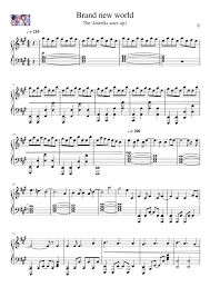 Classical popular christmas beginners keyboard jazz electronica pop contemporary miscellaneous accordian new age organ spiritual holiday songs buy modern digital pictures images blank. Brand New World Sheet Music For Piano Solo Download And Print In Pdf Or Midi Free Sheet Music Musescore Com