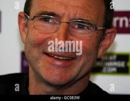 Aston Villa's Manager Martin O'Neil talks to the media during a press  conference at Bodymoor Training Ground, Sutton Coalfield Stock Photo