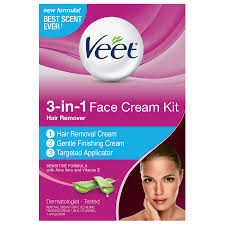 Veet 3 In 1 Face Cream Kit Hair Remover Walmart Com Face Cream Hair Removal Facial Hair Removal Cream