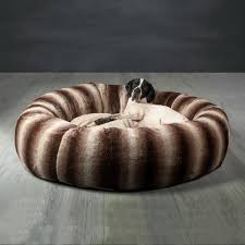 Dog bed & dog mat : Calming Donut Beds Medium 90cm Dia X 30cm High Brown Luxury Deluxe Donut Dog Bed