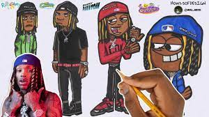 Draw King Von In 4 Styles In 2021 Rapper Art Anime Rapper Cute Rappers