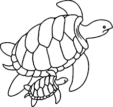 Cute Sea Turtle Mother And Baby Sea Turtles Swimming Together Underwater Coloring Page Turtle Coloring Pages Animal Coloring Pages Baby Coloring Pages