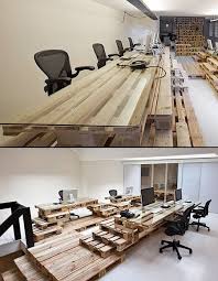 Creative Office Furniture Made From Wooden Pallets Techeblog Http Www Techeblog Com Creative Office Furniture Office Furniture Design Startup Office Design