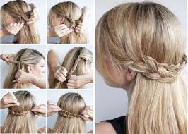 All you need to do is gather hair to the side and twist it from inside to form this kind of knot. 8 Easy Hairstyles For School