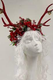 Fawn Horn Headband Deer Antler Headband Poinsettia Headband Etsy Deer Antlers Headband Antler Headband Horn Headband