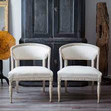 There are two versions of entrance doors included, as well as benches, tables, armchairs, stools, fireplace with geometry flames, table and wall candles. Pair Of Gustavian Barrel Back Chairs In Swedish Interior Design Swedish Decor Furniture