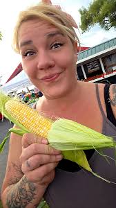 Peaches and cream sweet corn at Oak Grove market
