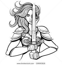 Black And White Warriors Logo Warrior Woman Stock Vectors Vector Clip Art Warrior Woman Woman Illustration Illustration