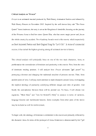 The purpose of this paper is to determine if i have become a better listener during this course. Doc Critical Analysis Of Frozen Demi Wu Academia Edu