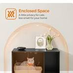 Modern Black and Gold Cat Litter Box Enclosure, Hidden Cat ...