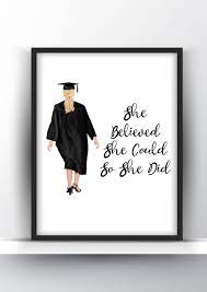 You're up for one heck of ride. Graduation Gift She Believed She Could So She Did White Woman Printable Wall Art Shark Printables