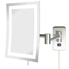 Jerdon 8 In X 11 In Single Led Lighted Wall Makeup Mirror Jrt710nl The Home Depot