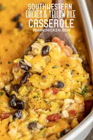 Southwestern Chicken Yellow Rice Casserole Seriously Delicious We Ate This For Dinner And Chicken And Yellow Rice Southwestern Chicken Meal Train Recipes