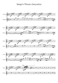 Sango S Theme Inuyasha Inuyasha Anime Sheet Music Music Page