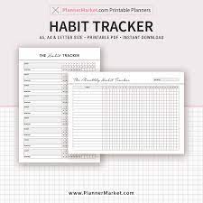 How to make a free printable habit tracker 1. Habit Tracker Monthly Habit Tracker A5 A4 Letter Size Planner Inserts Printable Planner Instant Download Plannermarket Com Best Selling Printable Templates For Everyone