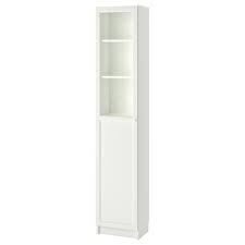 Billy Oxberg Bibliotheque Avec Panneau Vitrine Blanc Verre 40x30x202 Cm Ikea Bookcase With Glass Doors Pantry Cabinet Ikea Billy Bookcase Hack