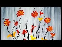 Beautiful Painting Of Flowers Scenery Landscape Painting Youtube Flower Painting Beautiful Paintings Of Flowers Poster Color Painting