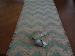 Burlap Chevron Table Runner Aqua Tablerunner Natural Jute Handmadetable Decoration 12x72 Chevron Table Runners Burlap Table Runners Chevron Burlap