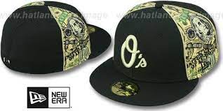 Orioles Showmeda Black Money Fitted Hat By New Era Fitted Baseball Caps Baltimore Orioles Hat New Era