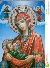 Icon Of Mary And Jesus With Angels Stock Image Image Of Jesus Infant 28149489