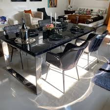 Shop mosaic dining table cracked glass top stainless steel bas and other modern and contemporary home and office furniture. Black Onyx Mosaic Dining Table Tables Dining Rooms Decorum Furniture Pattaya Thailand Quality Furniture Store