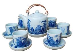 Bộ Ấm Chén Bát Tràng Men Lam Số 1 Cỡ Lớn Gốm sứ Hoàng Gia