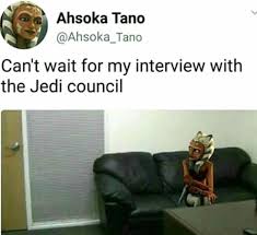 Oh Ahsoka The Casting Couch Star Wars Jokes Star Wars Humor Funny Star Wars Memes