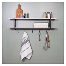 Free returns · free shipping on $50+ Whitewashed Two Tier Metal And Wood Wall Shelf Kirklands