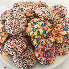 Rainbow Sprinkle Cookies With Unsalted Butter Sugar Cream Cheese Vanilla Extract Almo Easter Dessert Recipes Easy Sugar Cookies Recipe Easy Easter Desserts