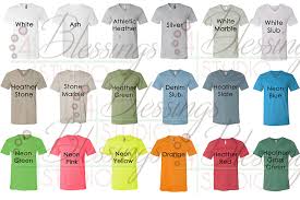 Bella Canvas 3005 Vneck Color Chart Mockup Every Color Jpeg