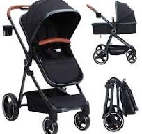 2-in-1 High Landscape Convertible Baby Stroller with 5-Point ...