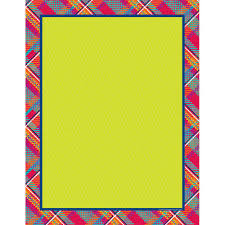 Eureka Plaid Multicolor Blank Classroom Chart Poster For School 17 X 22